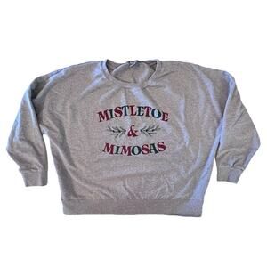 Natural Reflections Mistletoe Long-Sleeve Sweatshirt Heather Gray 1X